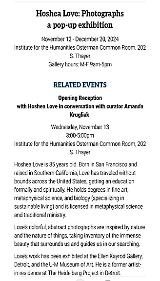 Pop-up exhibition press release